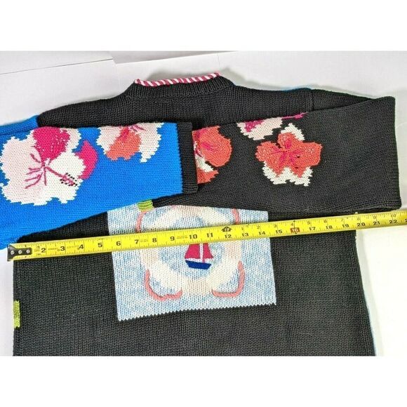 Storybook Knits Cardigan Sweater Tropical Beach Grannycore Grandmacore - Picture 10 of 12